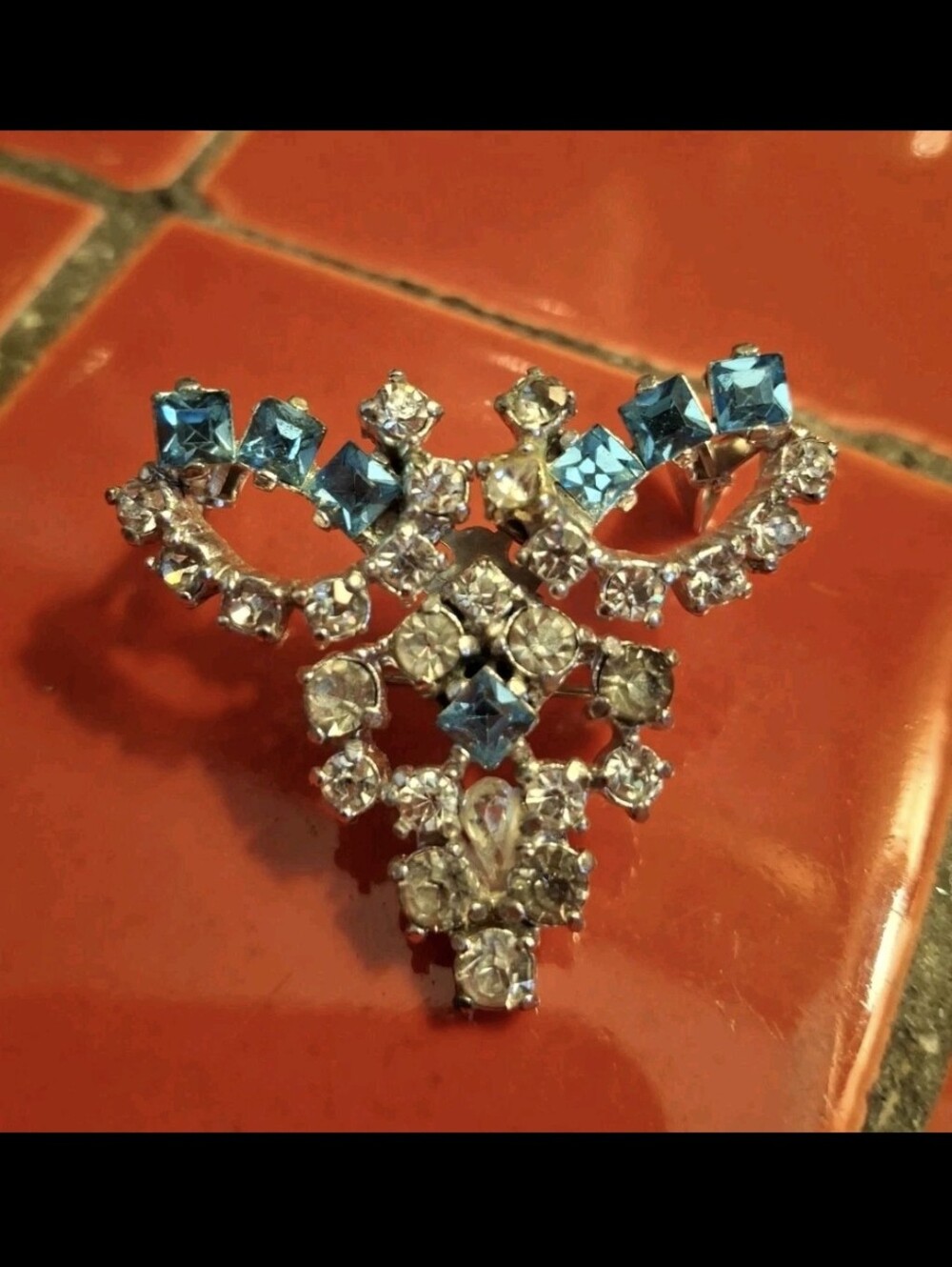 HARRY ISKIN VNTG MODUL 3-IN-1 BROOCH PIN & CLIP EARRINGS CONVERTBL 40'S ART DECO